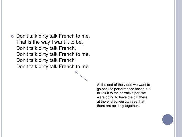 « dirty talk » traduction en français